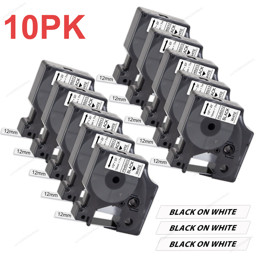 Label Printer Tape - 2~10PK Dymo D1 Tape 45013 for