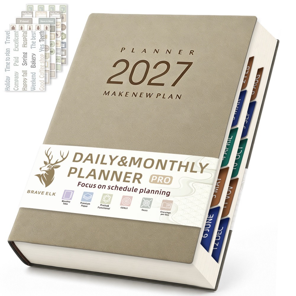 Journal Leather Hardcover - A5 Size Daily Planner Notebook Thick