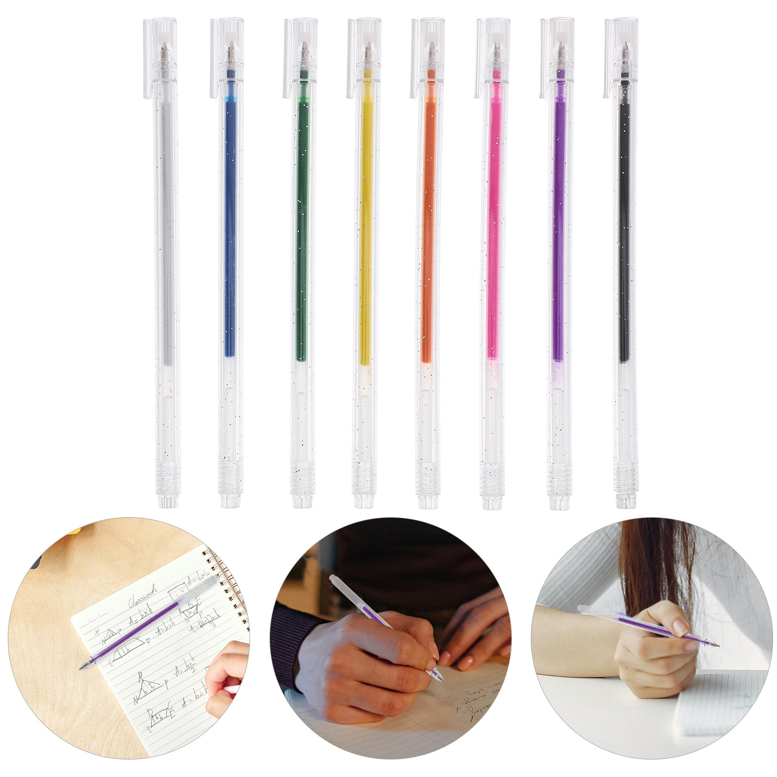 Gel Ink Pen Set - 8Pcs Glitter Pens Set Handcrafted Journaling