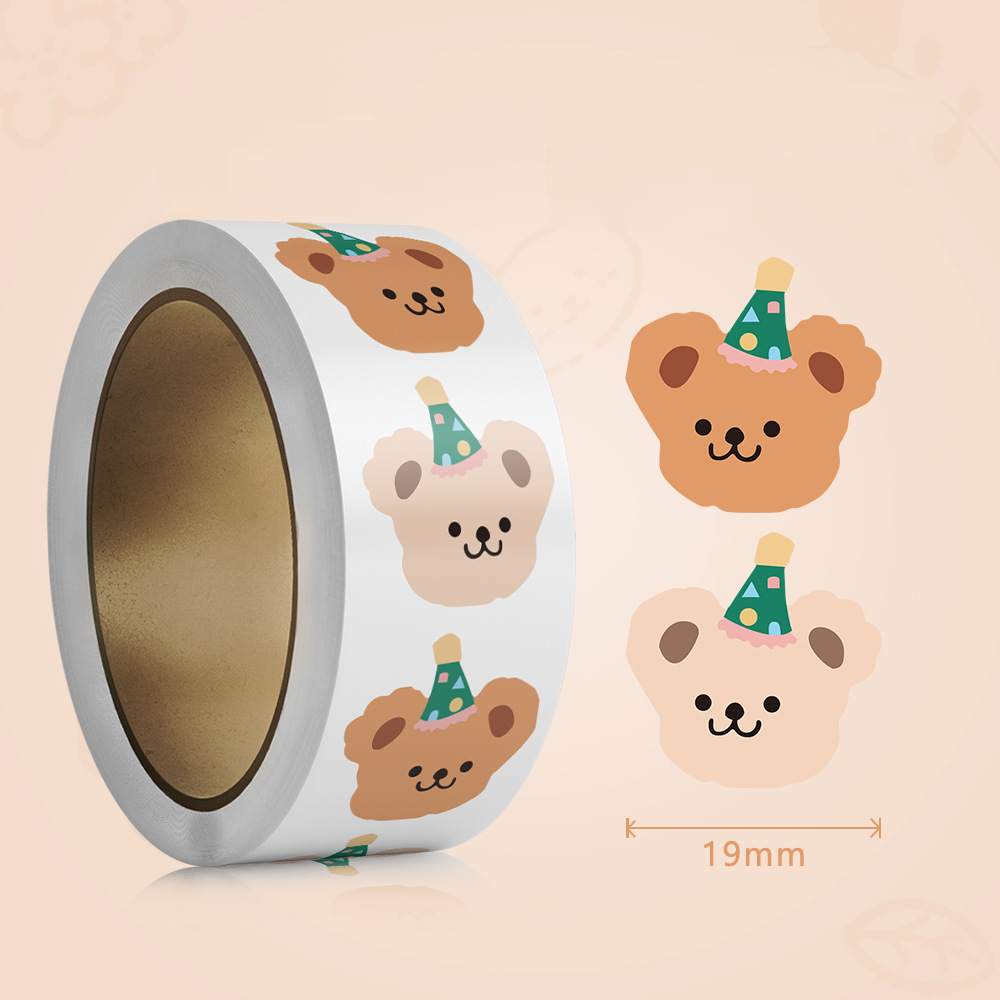 500Pcs Cute Bear Stickers Set  - Label Printer Tape ulasan dan harga