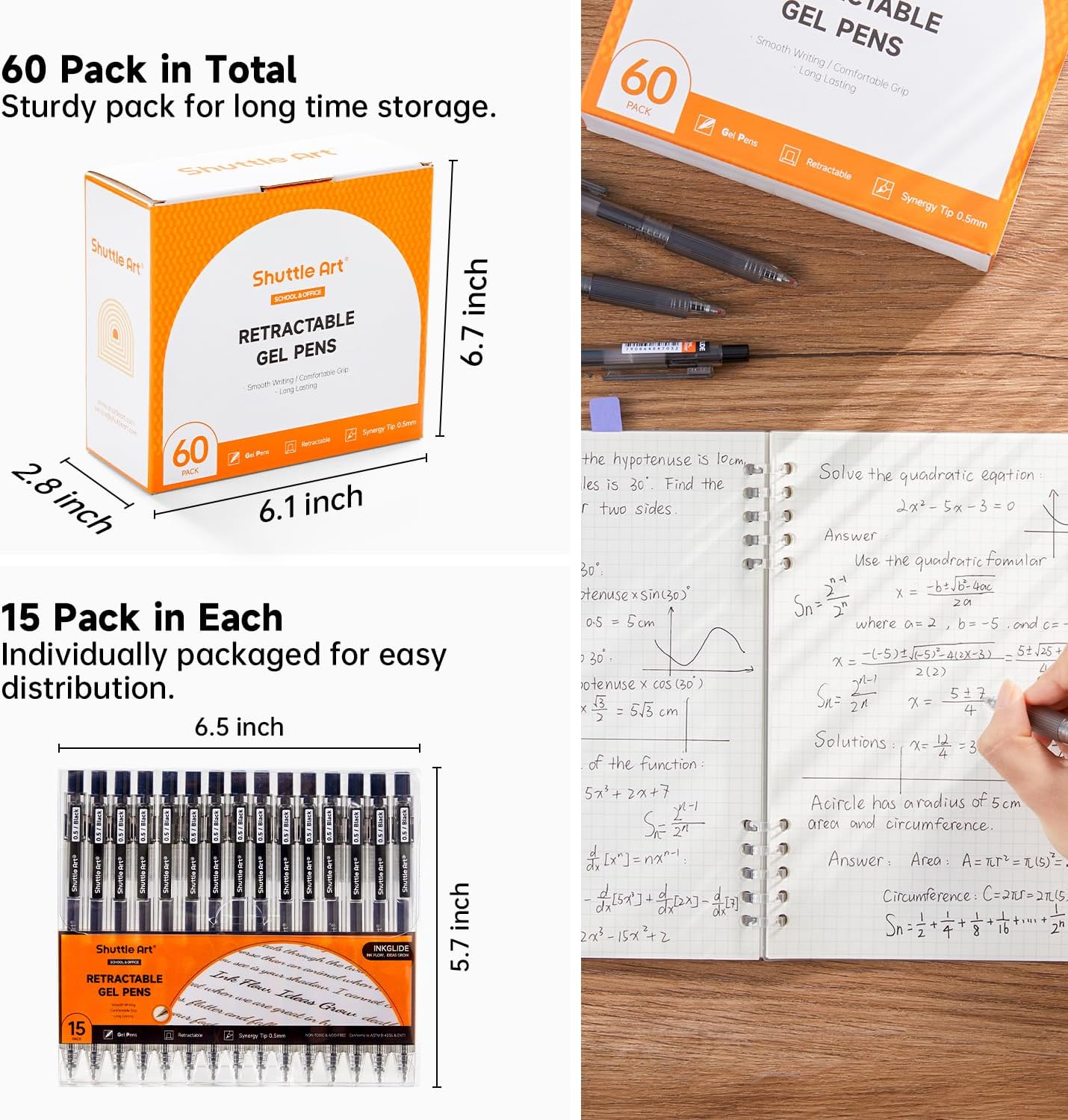 Shuttle Art Black Gel Pens, In - Gel Ink Pen Set ulasan dan harga