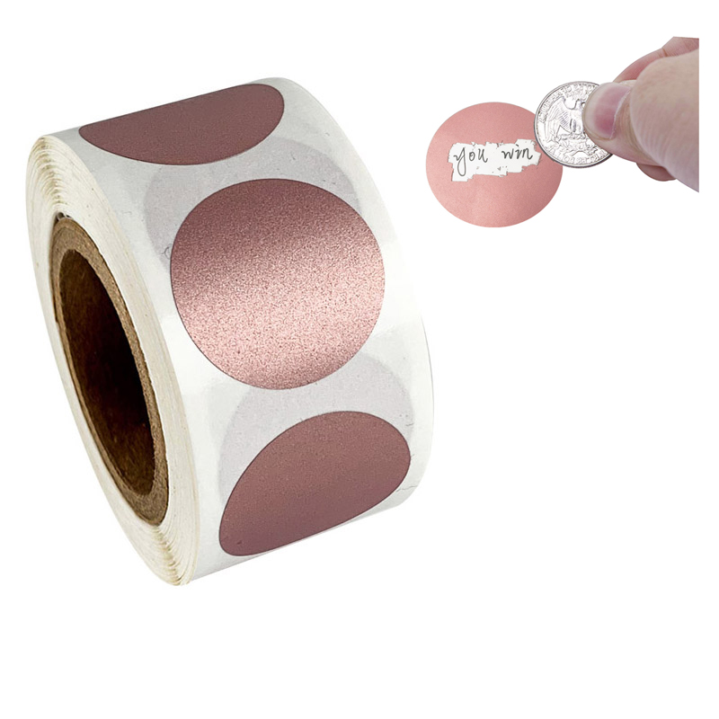 50-300pcs Round Rose Gold Scra - Label Printer Tape ulasan dan harga