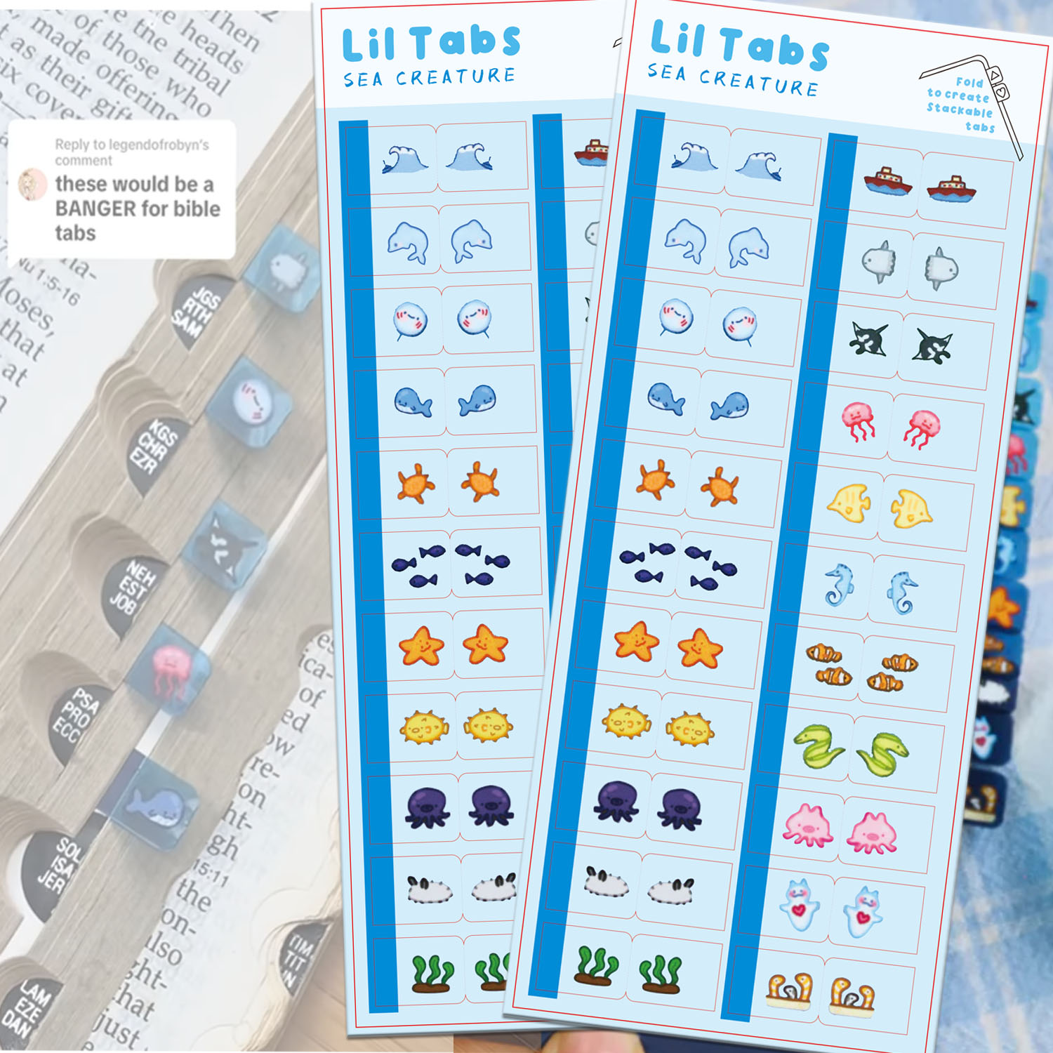 Sea Creature Lil Tab Stickers  - Index Tab Divider ulasan dan harga