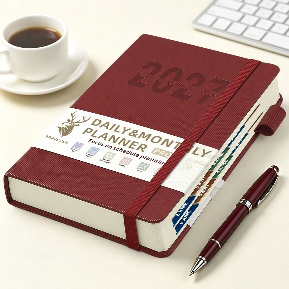 A5 Size Daily Planner Notebook - Journal Leather Hardcover ulasan dan harga