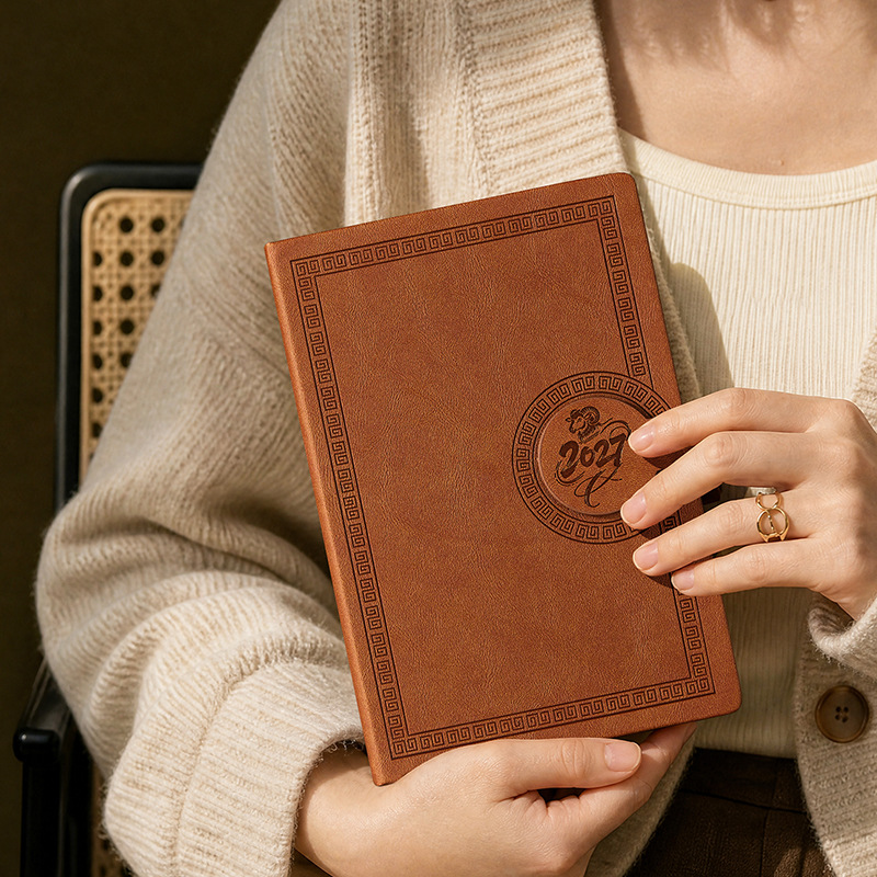 2027 A5 Premium Leather Daily  - Journal Leather Hardcover ulasan dan harga