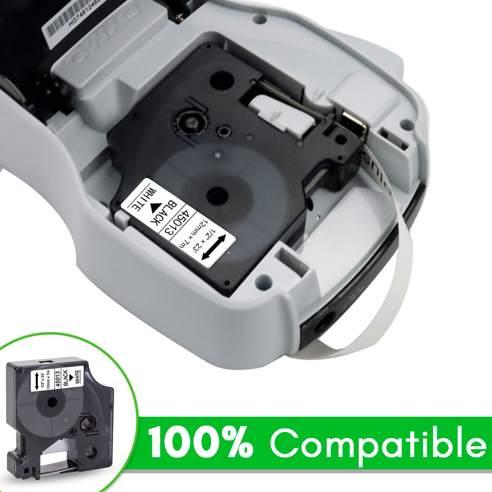45013 Label Tape Black on Whit - Label Printer Tape ulasan dan harga