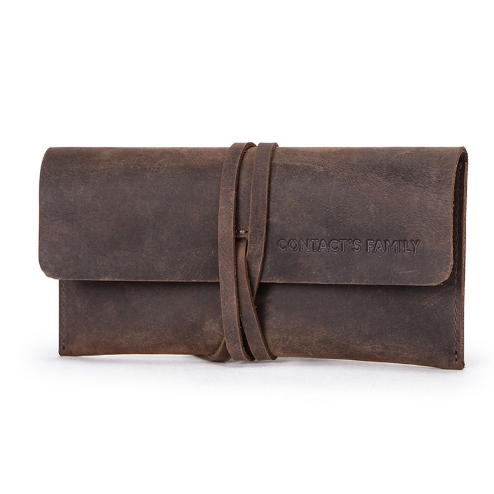 Retro Leather Leather Pencil C - Pen Pouch Roll ulasan dan harga